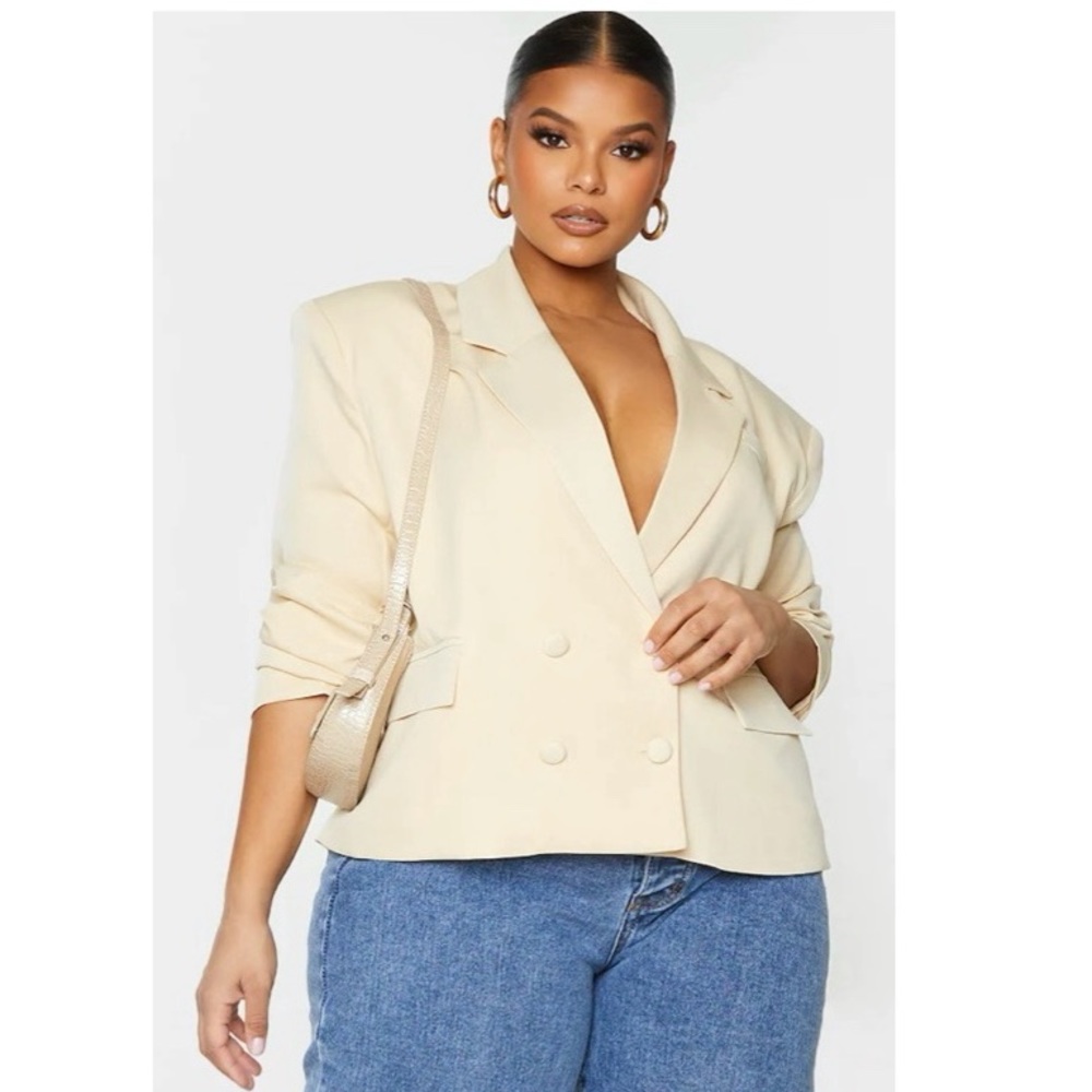 Oversized Shoulder Pad Double Breasted Blazer